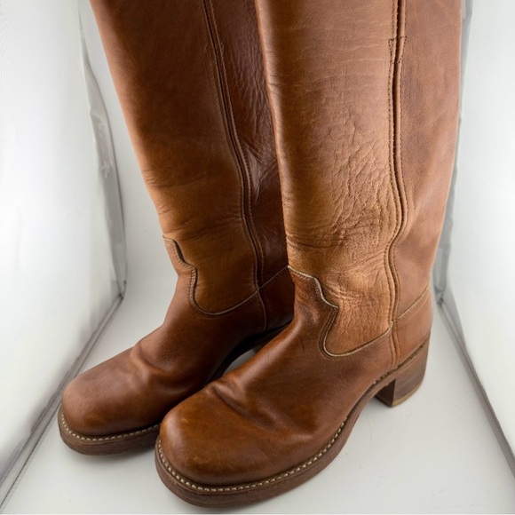 Vintage Berman Brown Leather Knee-High Boots; Similar to Frye Campus - Picture 1 of 10
